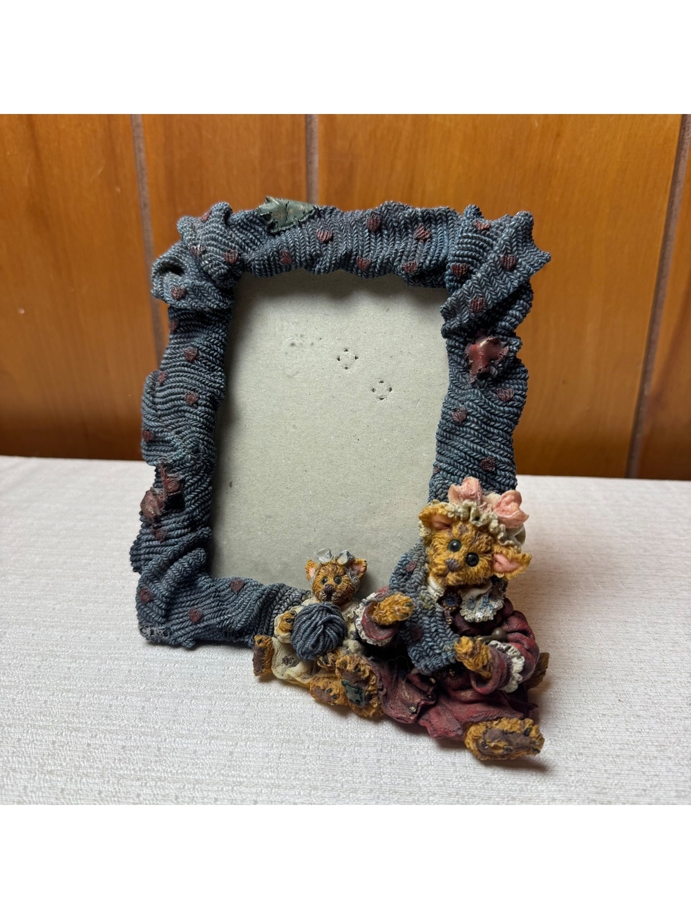 Boyds Bears Darby & Jasper Knittin’ Kittens Photo Frame 3.5x5 Folkstone - Picture 3 of 8